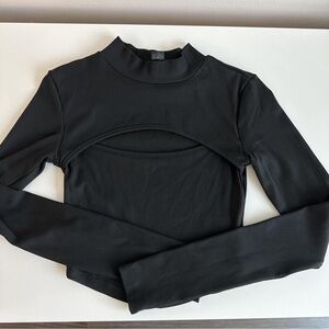 Black Long Sleeve Cut Out Bodysuit